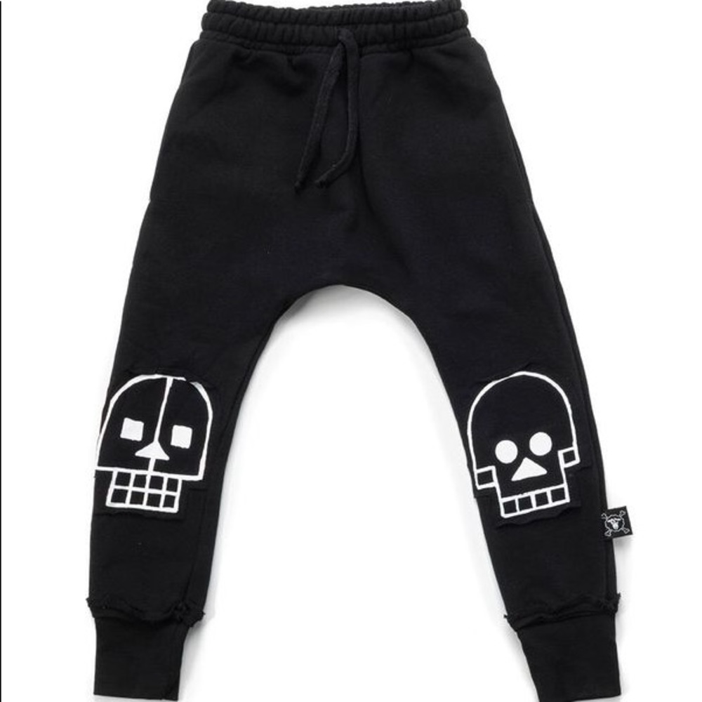 NuNuNu Skull Robot Patch Baggy Pants. Size 0-6M
